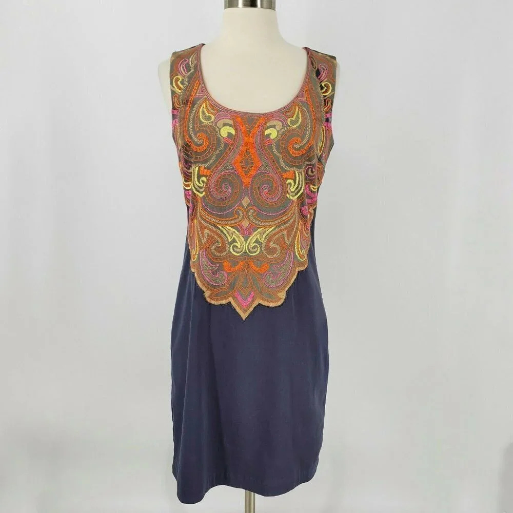 Muse Apparel Nwt Embroidered Front Dress Sz 4